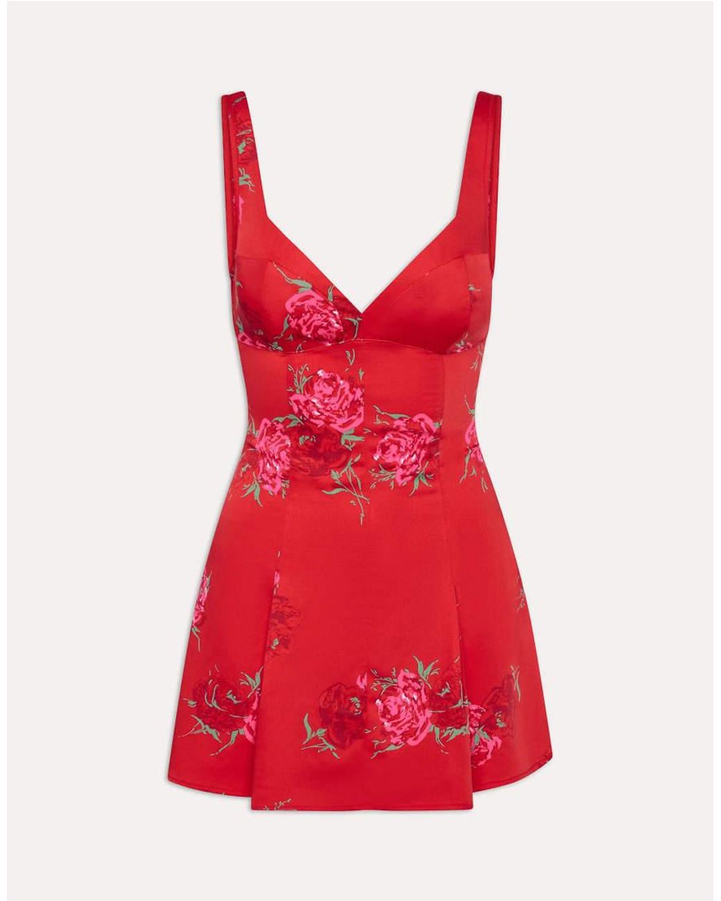 Frankie's Bikinis Red Siren Satin Mini Dress