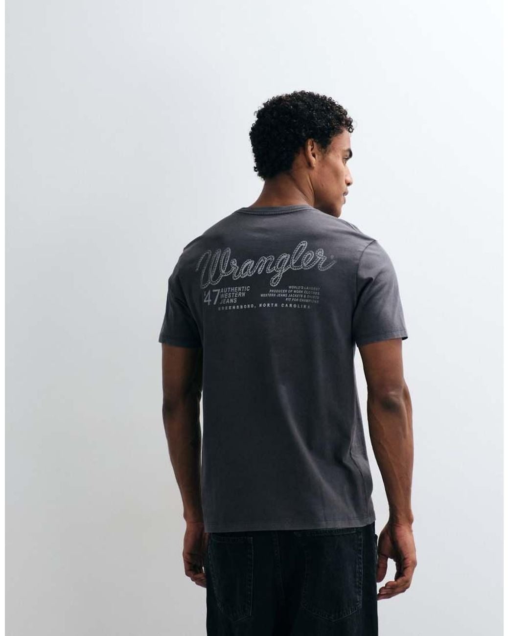 Wrangler Gray Graphic Print T-shirt for men