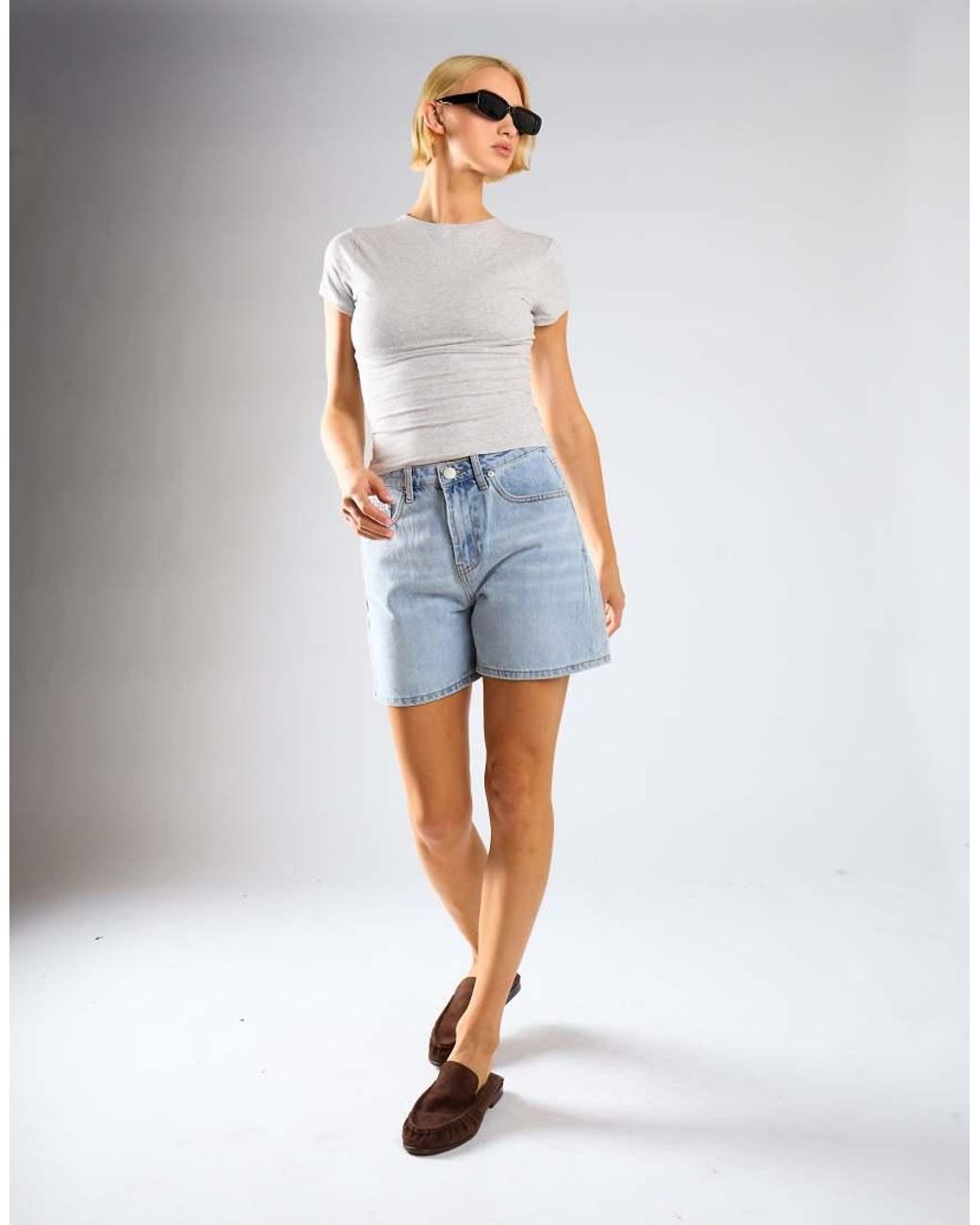 Glamorous Blue Slim Fit Stretchy Denim Short