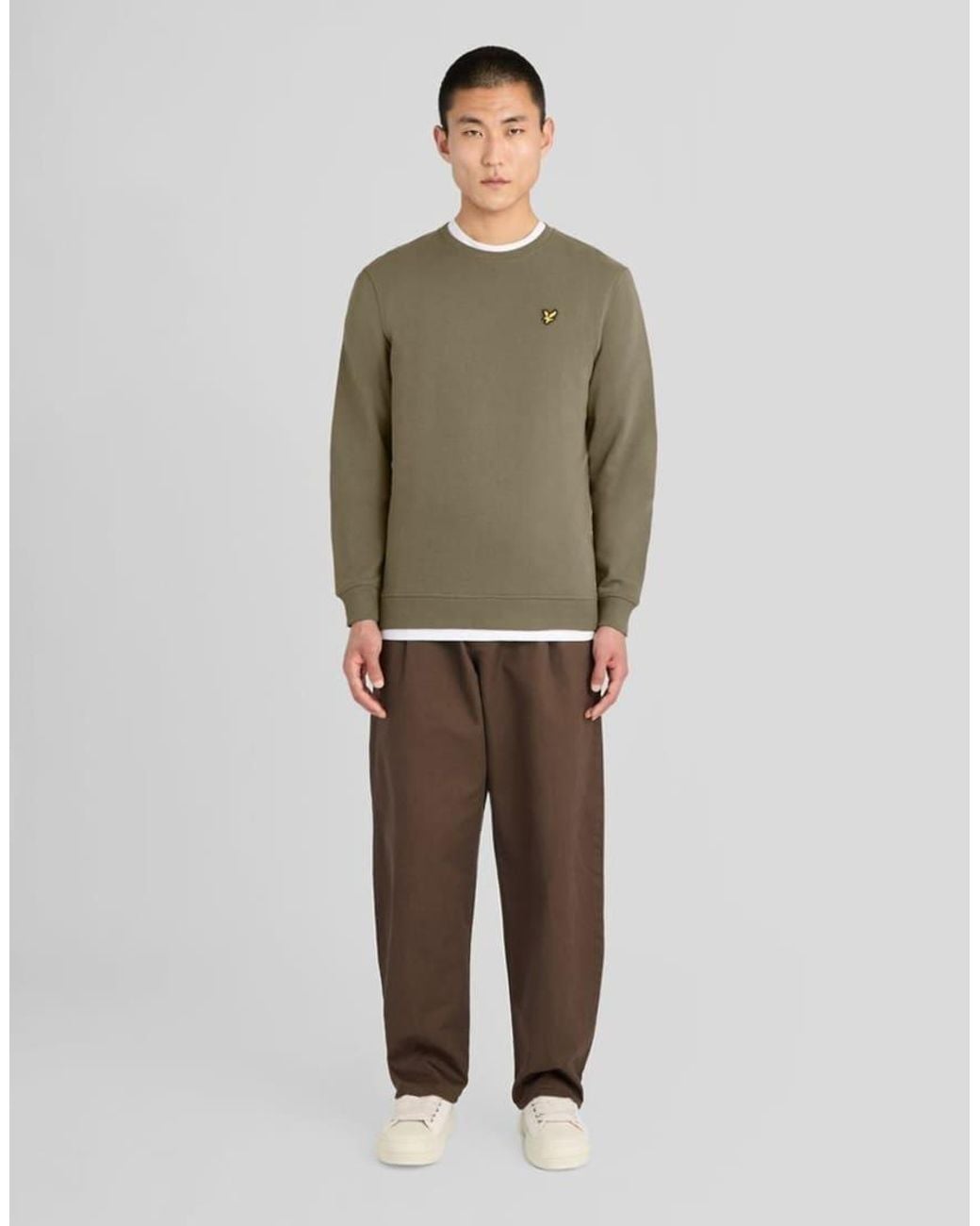 Lyle & Scott Green Mid Layers Crew Neck Sweatshirt for men