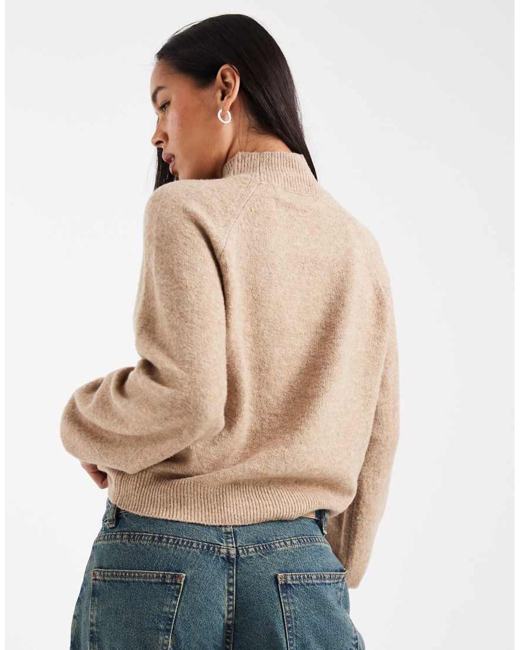 Vero Moda Blue Funnel Neck Volume Sleeve Jumper