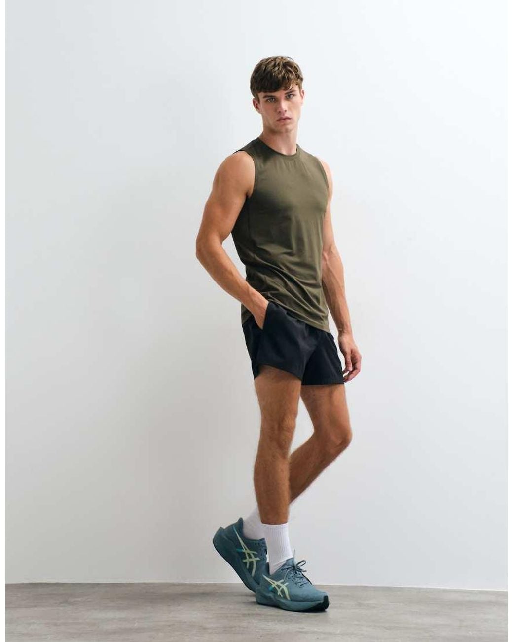4505 Brown Icon Quick Dry Mesh Training Tank for men