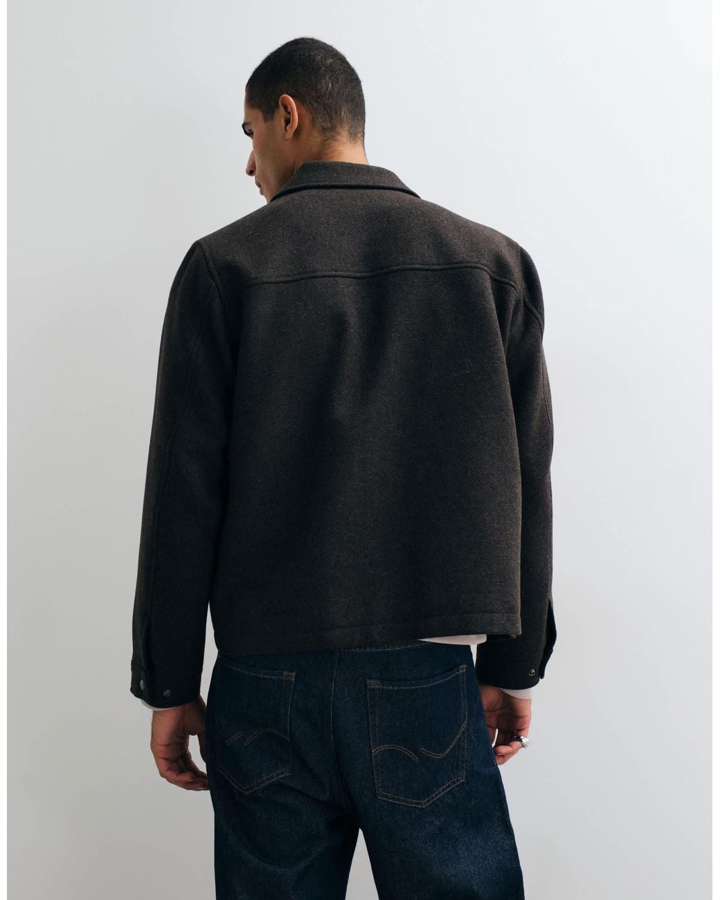 Jack & Jones Black Wool Blend Jacket for men