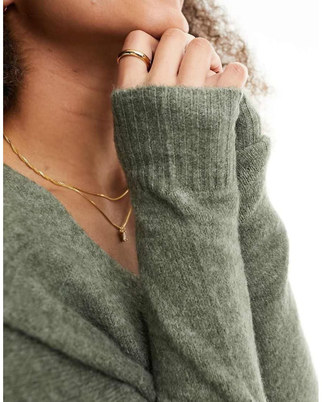 Jdy Gray V Neck Knit Jumper