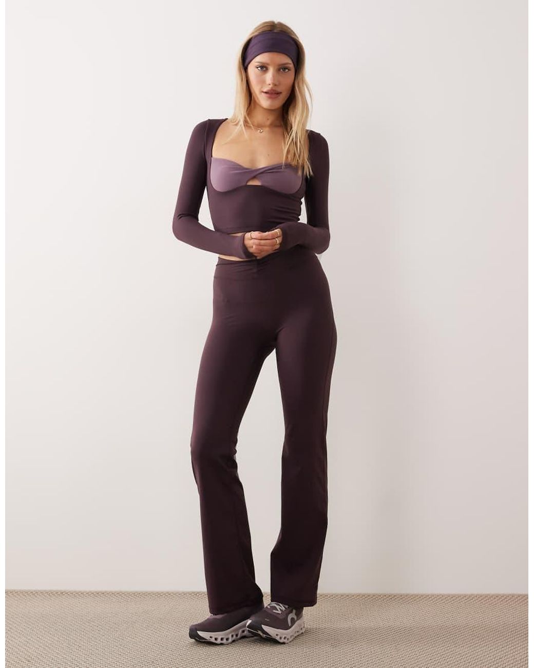 BO+TEE Purple Bo+tee Twist Front Long Sleeve Top