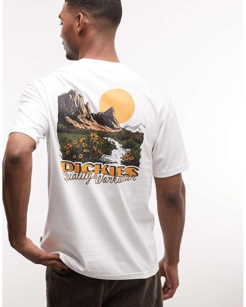 Dickies White Roaming Shores Backprint T-Shirt for men