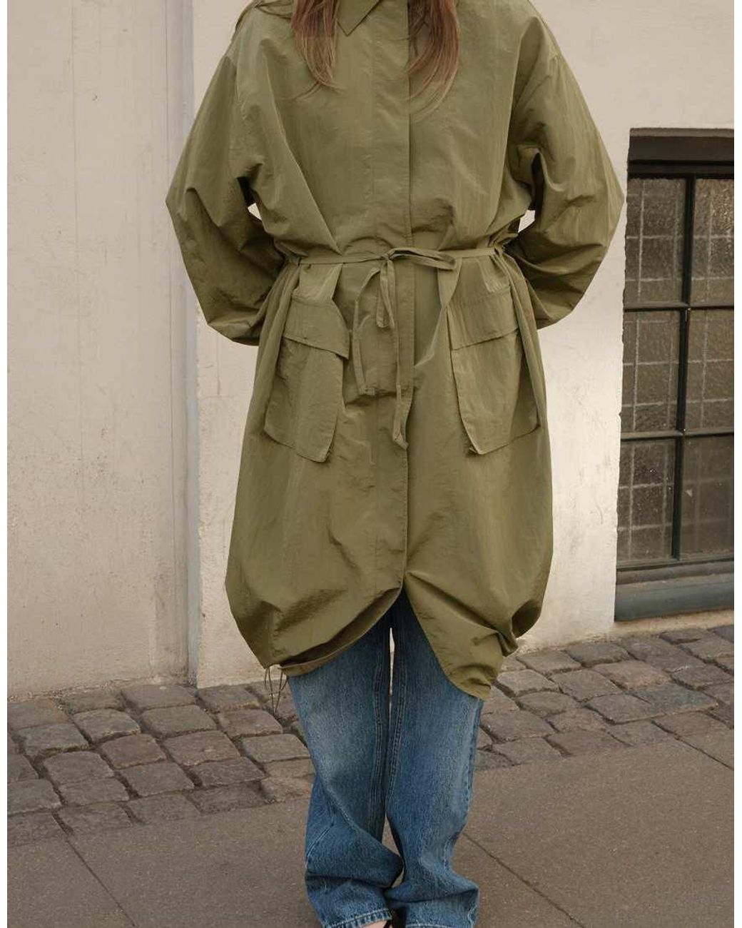 NA-KD Green X Charlotte Olivia Pocket Detail Trenchcoat
