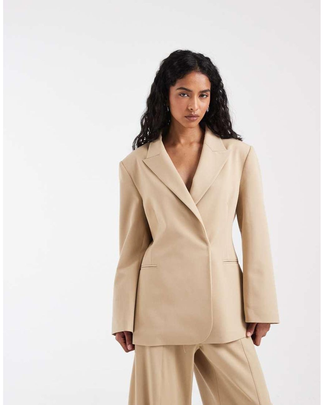 ASOS Brown Cowl Back Blazer