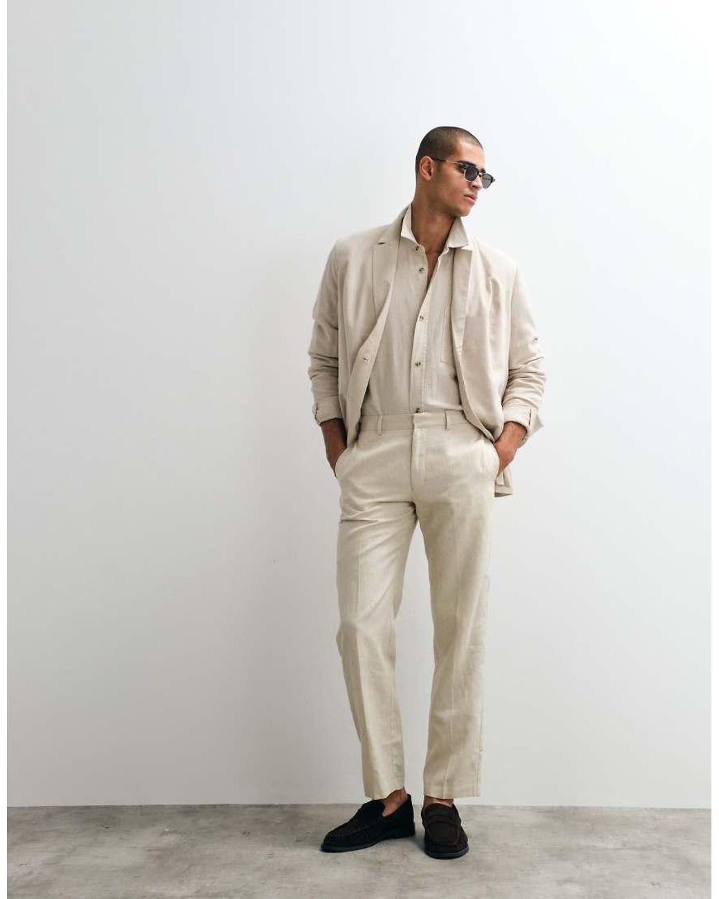 ASOS Natural Tailored Straight Leg Trouser for men