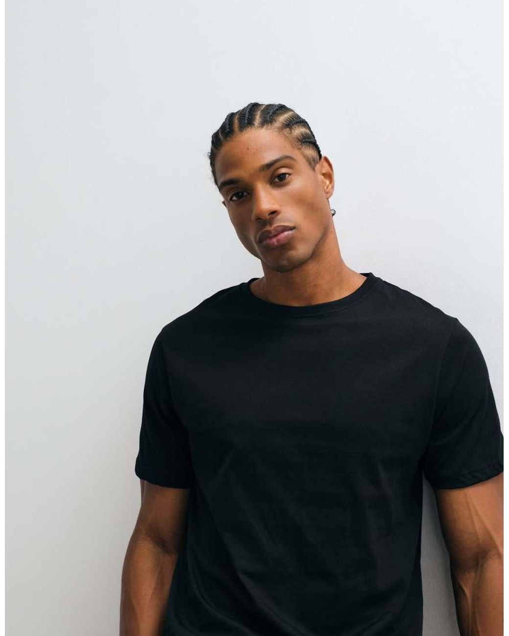 ASOS Black Premium Supima Cotton Regular Fit T- Shirt for men