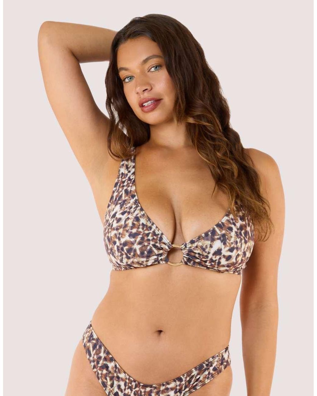 Wolf & Whistle Multicolor Zarah Animal Print Ring Front Top