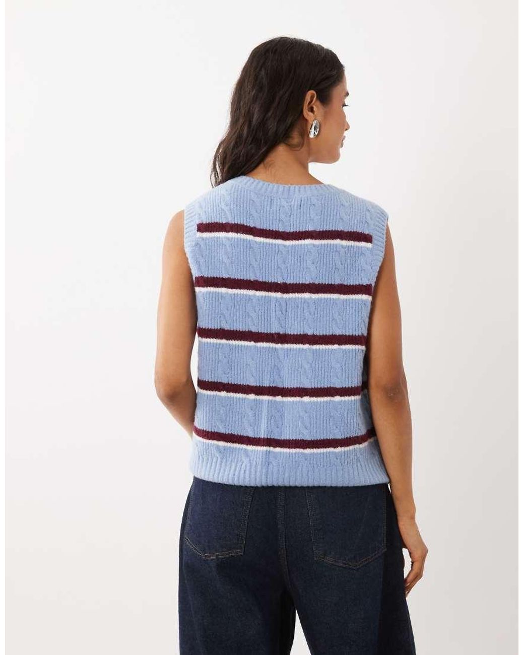 Abercrombie & Fitch Blue Knitted V Neck Vest