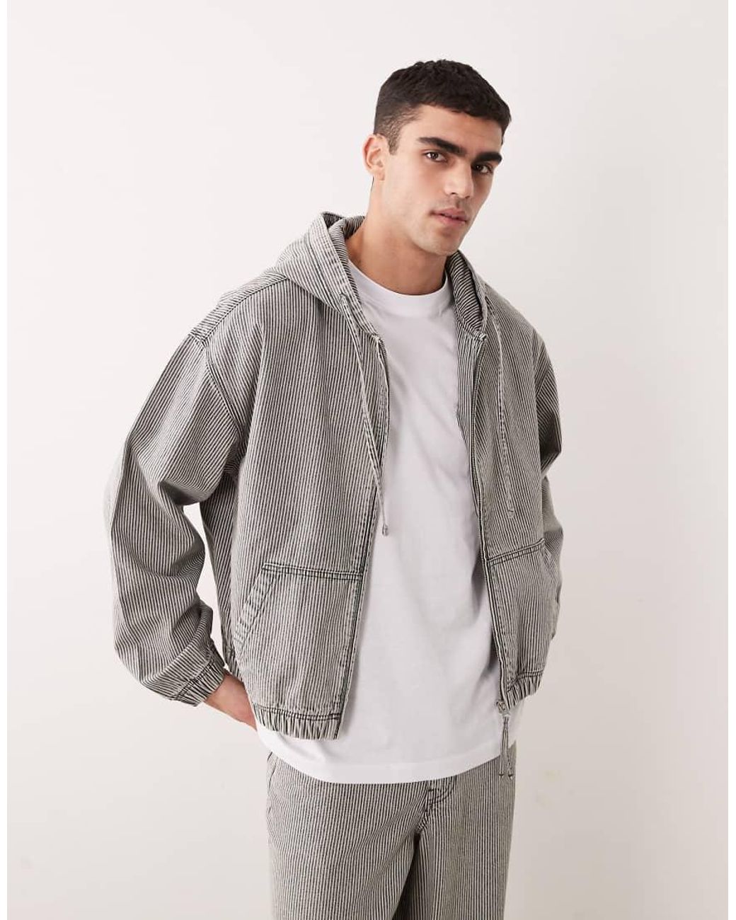 ASOS Gray Co-ord Hooded Jacket for men
