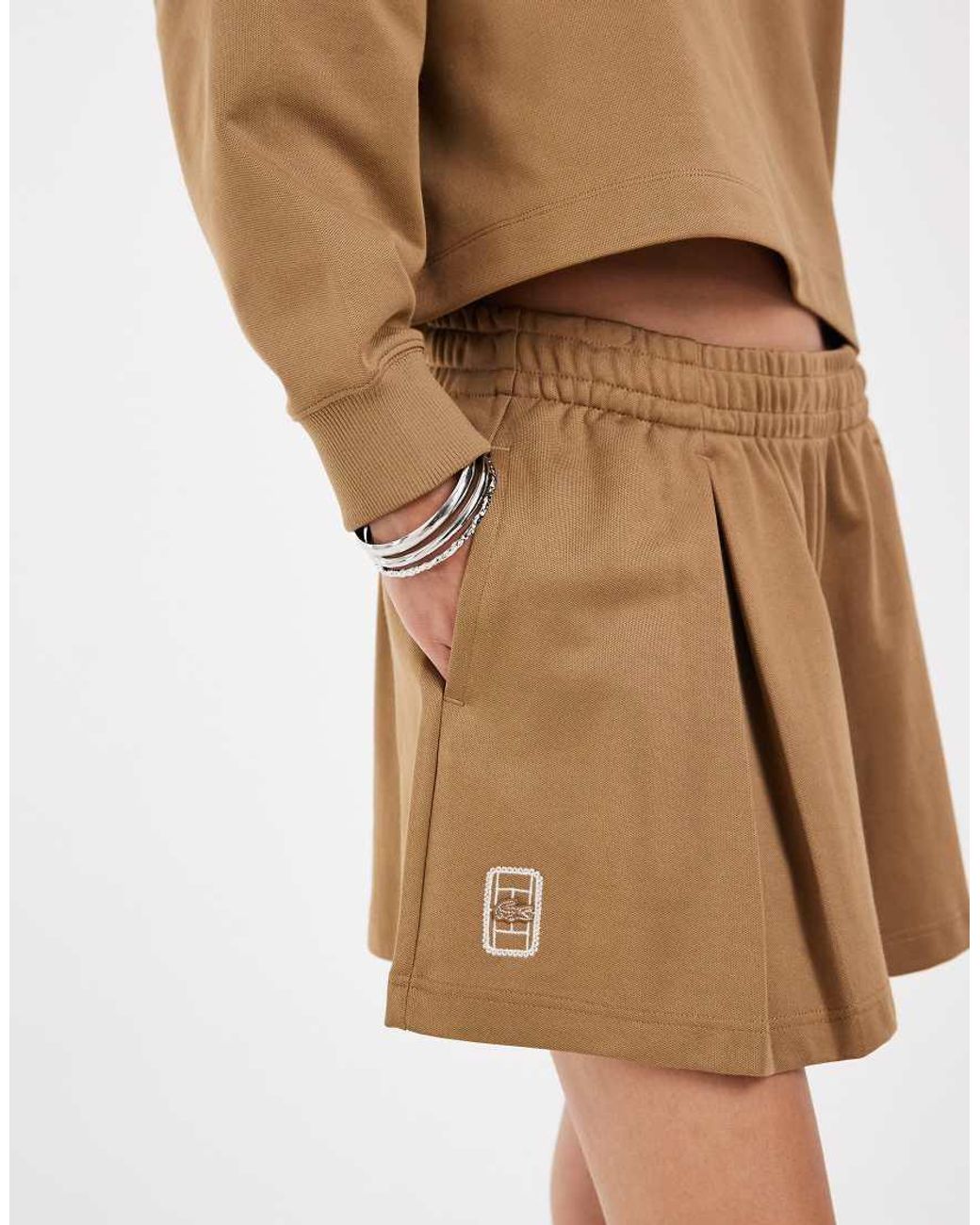 Lacoste Natural Co-Ord Drawstring Logo Shorts