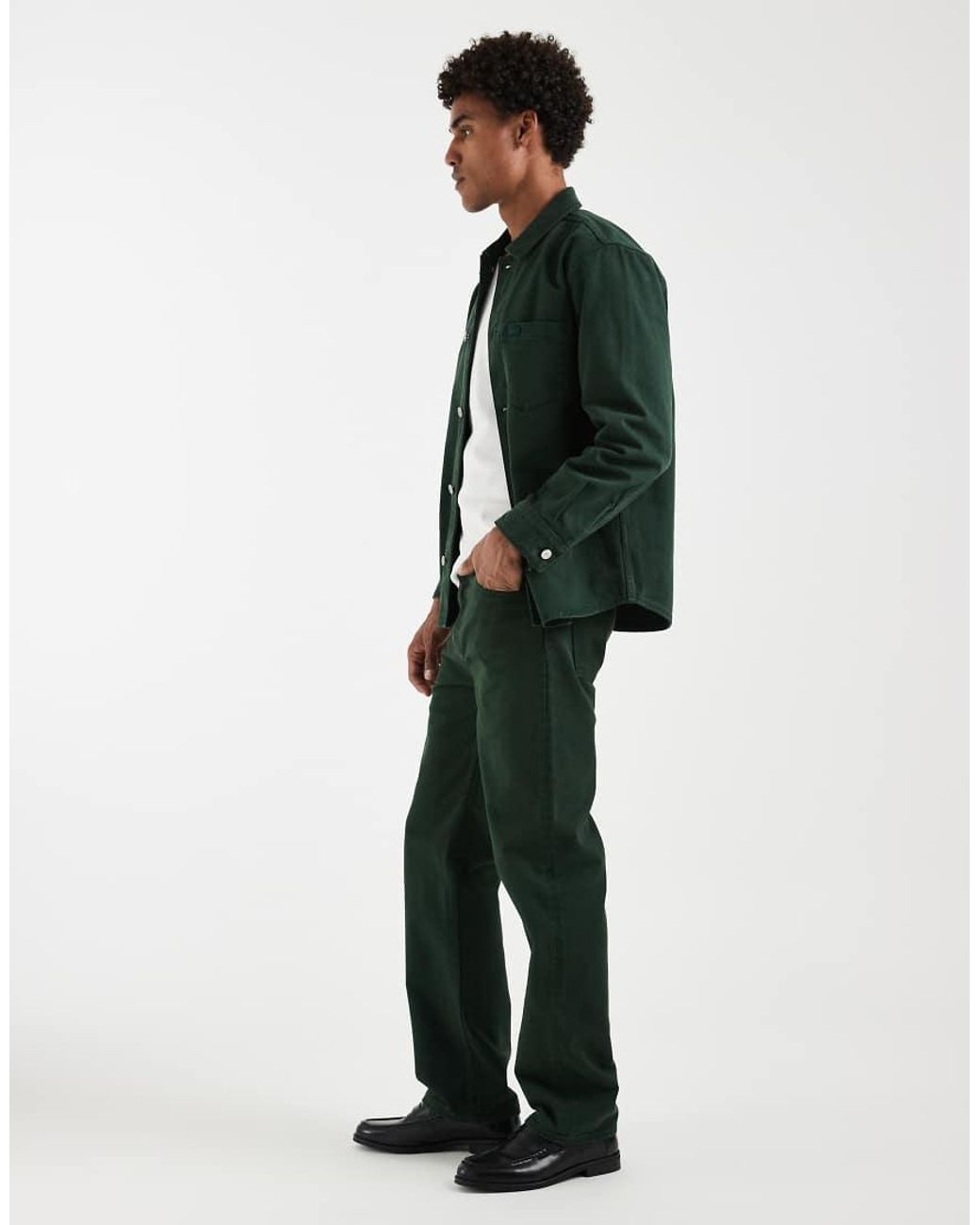 Lacoste Green Overdyed Straight Leg Jeans for men