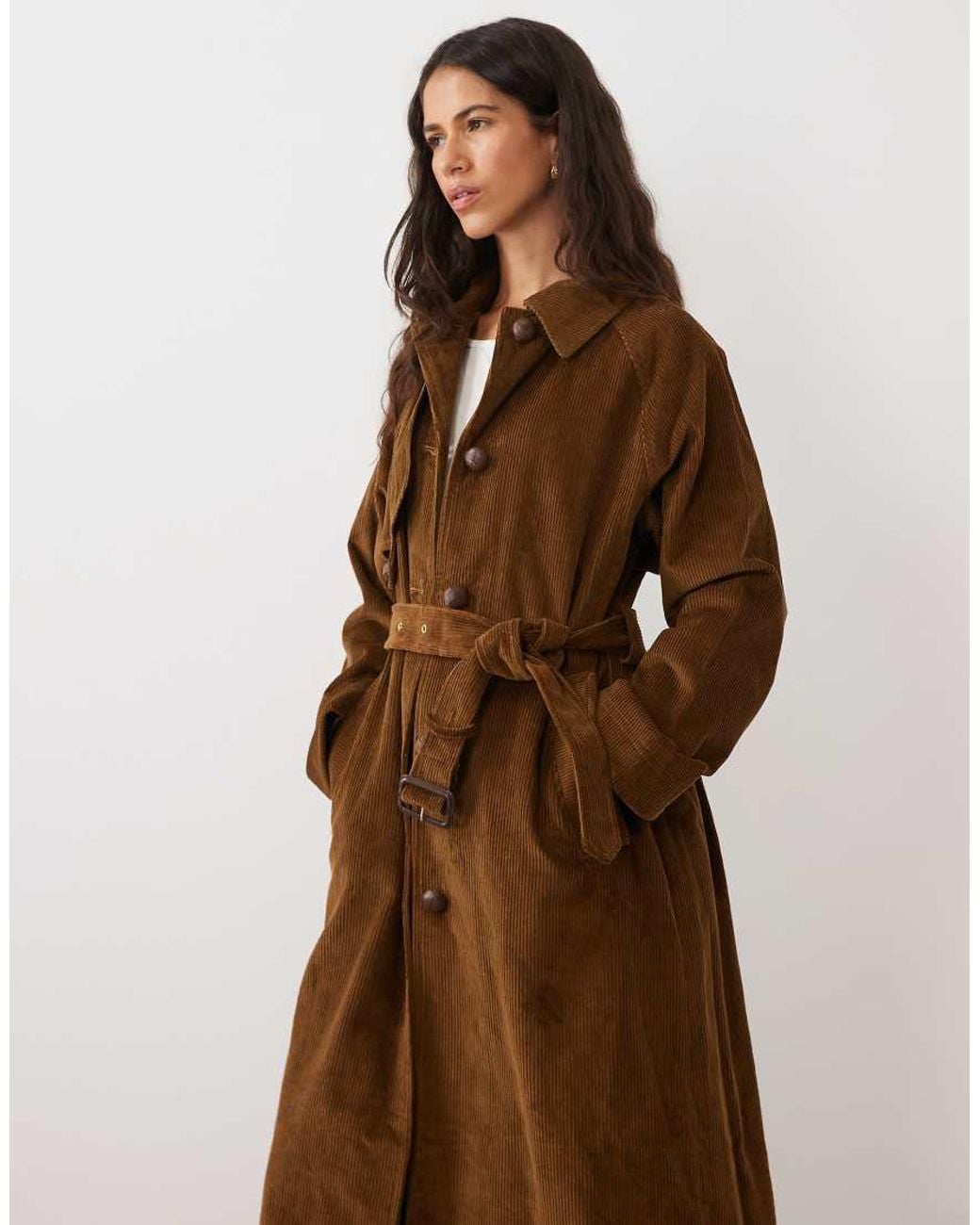 Barbour Brown Antonella Antonella Cord Trench Casual Jacket