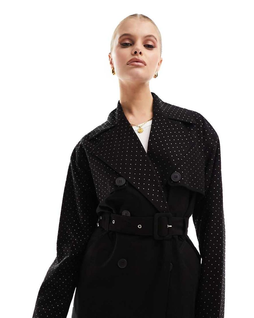 River island black trench coat outlet