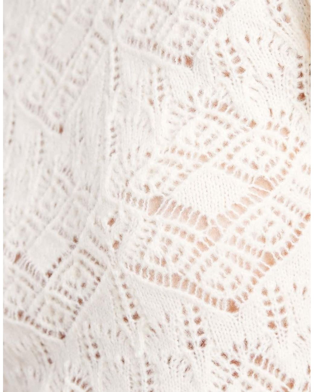 ASOS Natural Open Knit Fluffy Top