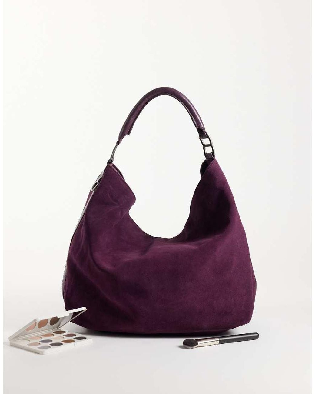 Free People Purple Suzie Slouchy Suede Bag