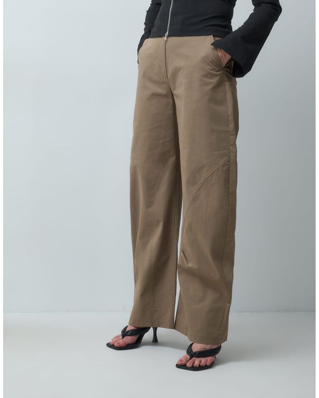 ASOS Green Tailored Seam Detail Barrel Trouser