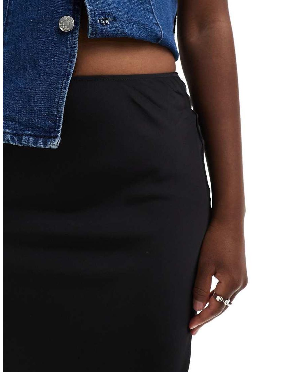 ASOS Black Satin Bias Maxi Skirt