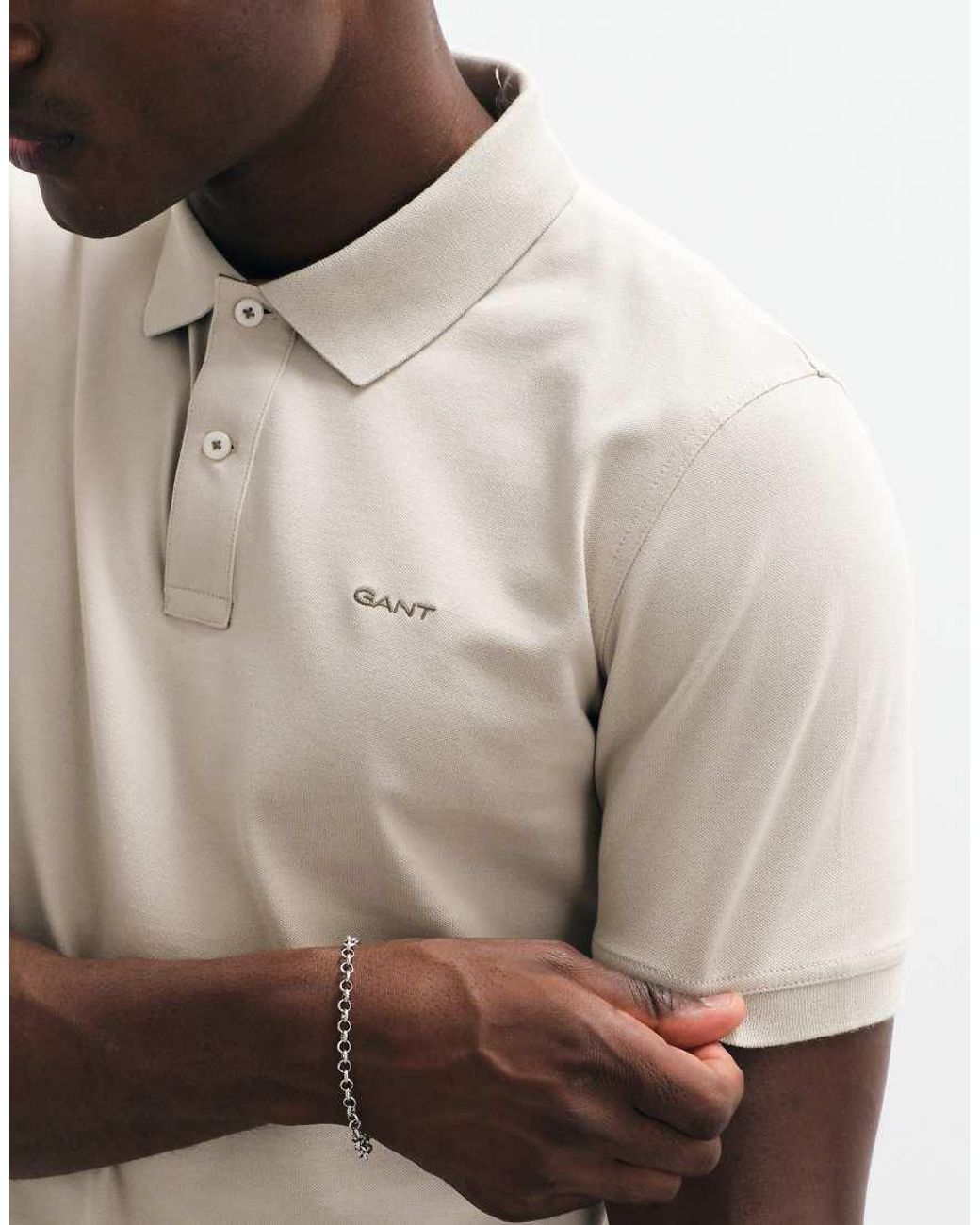 Gant Natural Regular Fit Contrast Pique Polo for men