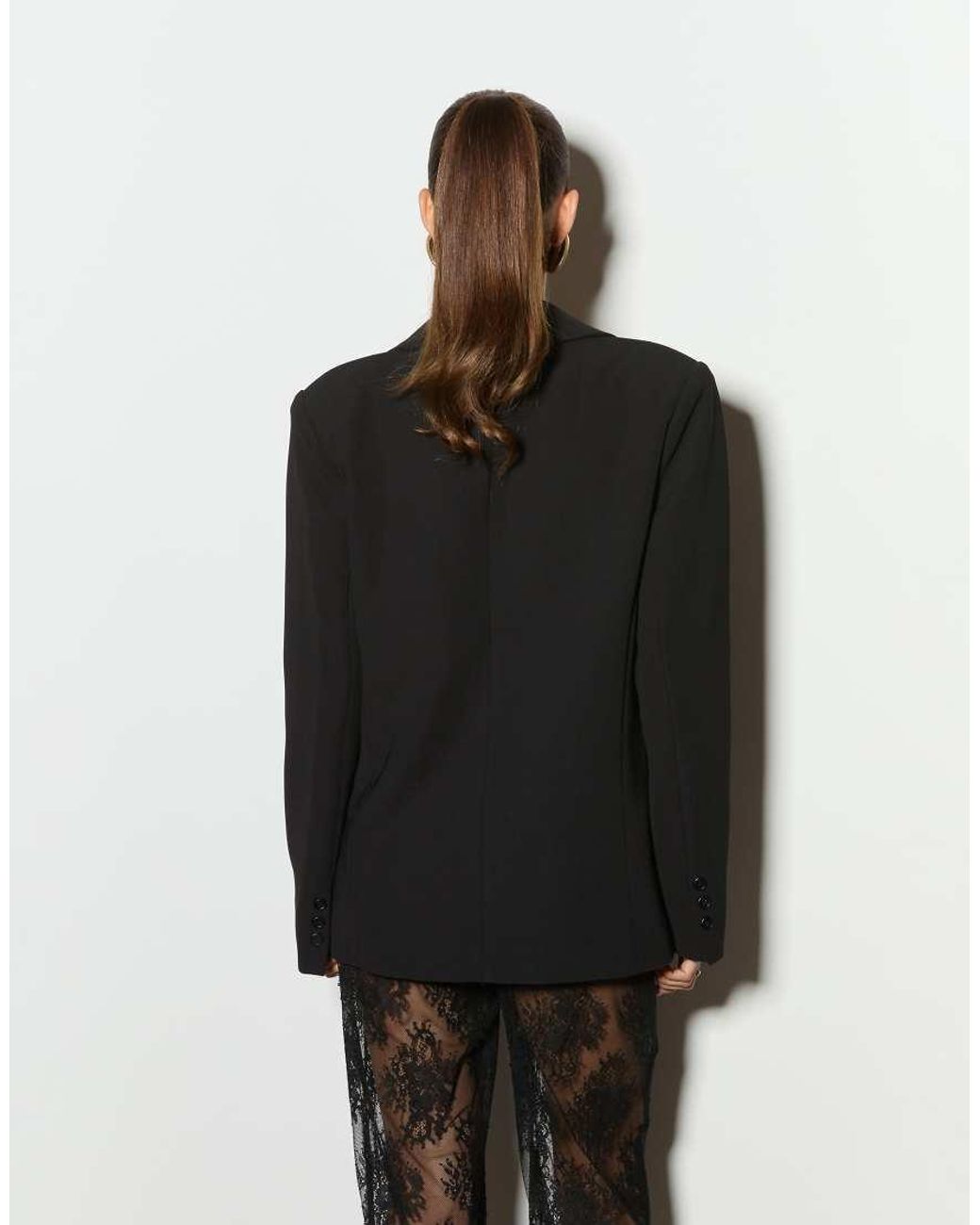 Noughts & Kisses Black Zinnia Tailored Oversized Shoulder Pad Blazer