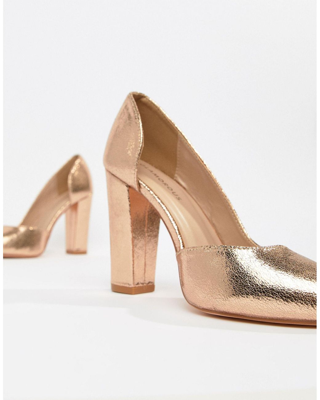Scarpe con tacco largo color oro rosa di Glamorous in Metallizzato | Lyst