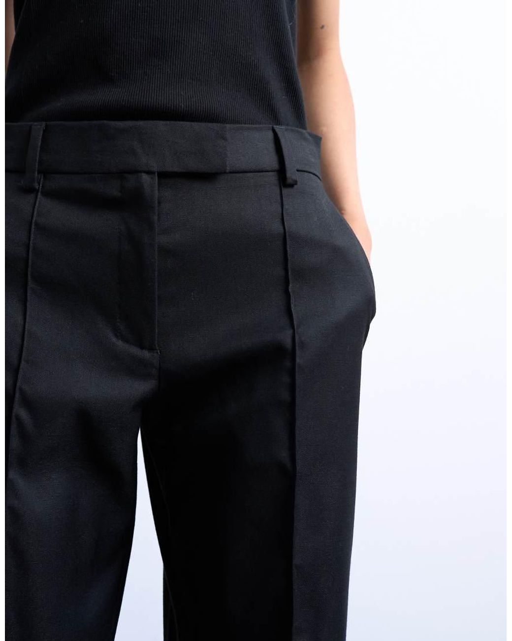 TOPSHOP Blue Slim Straight Leg Mid Rise Suit Trouser Co Ord