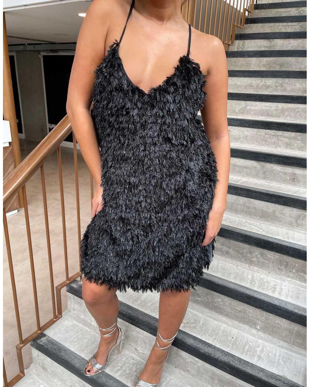 Glamorous Black Fringe Swing Mini Dress