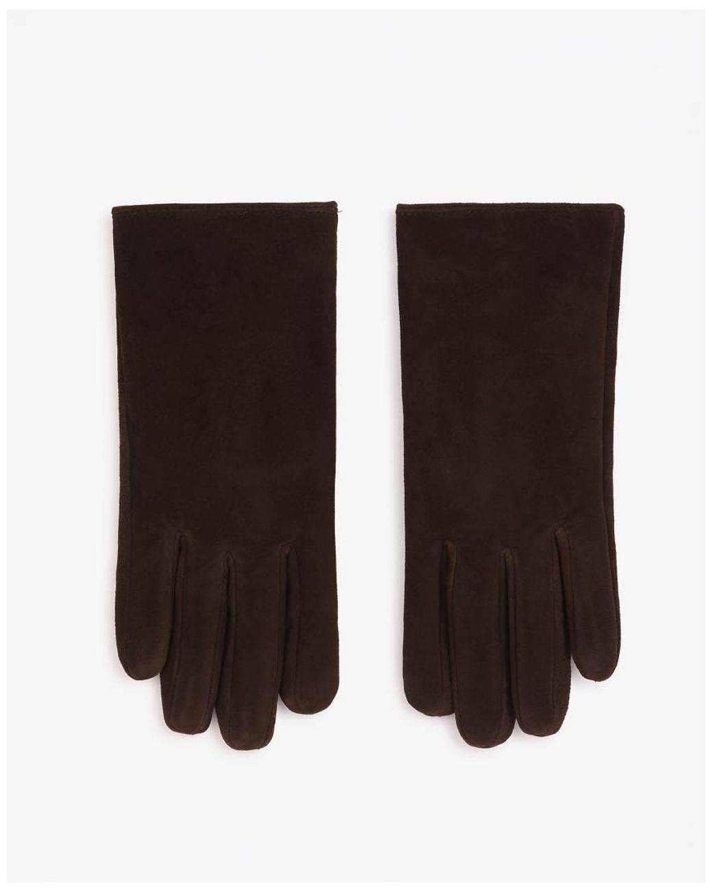 Barney's Originals White Real Suede Gloves