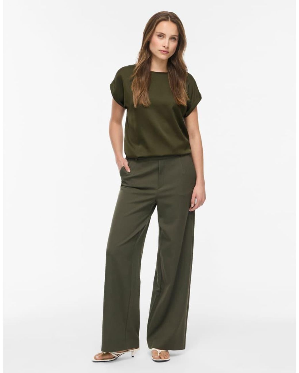 Vila Green Short Sleeved Top
