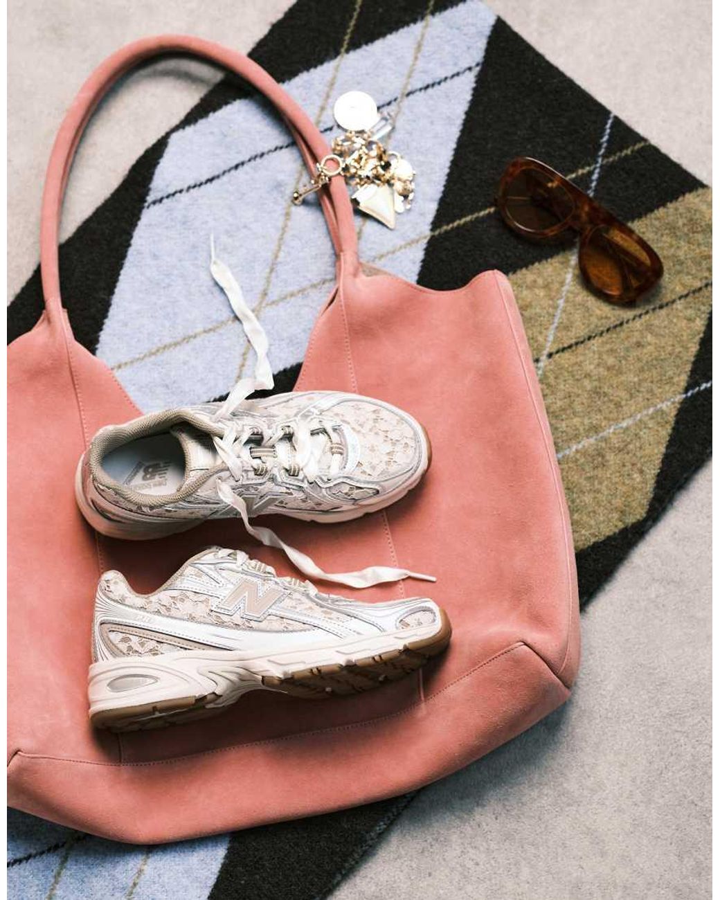 New Balance White 740 Lace Trainers