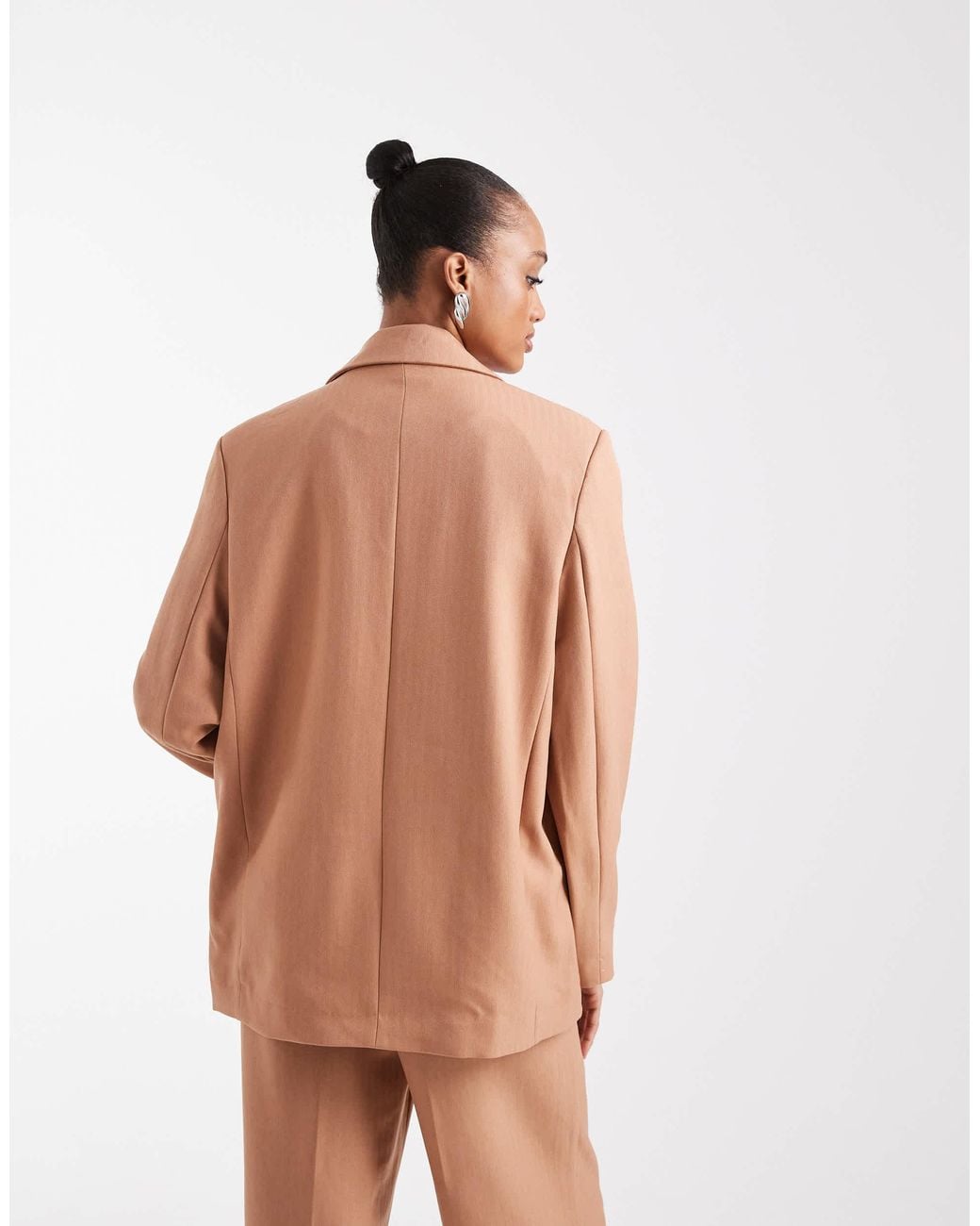 Vero Moda Natural Tailored Herringbone Blazer