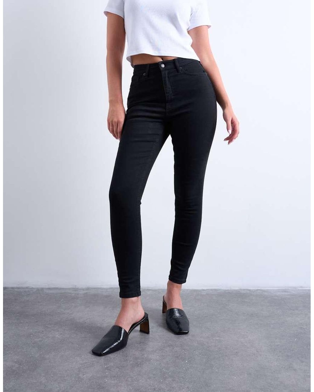Topshop Hourglass Black Jamie High Rise Skinny Jean
