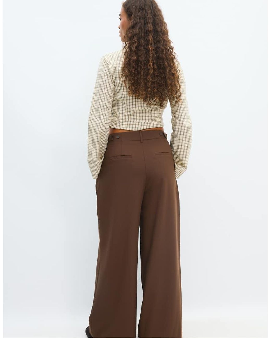 Stradivarius Brown Super Wide-leg Adjustable Trousers