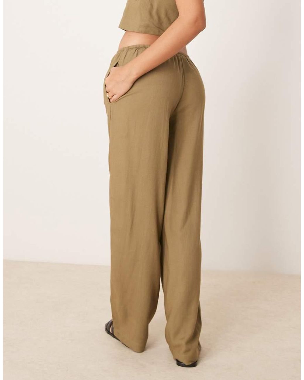 Iisla & Bird Natural Skinny Waistband Beach Trouser Co-ord