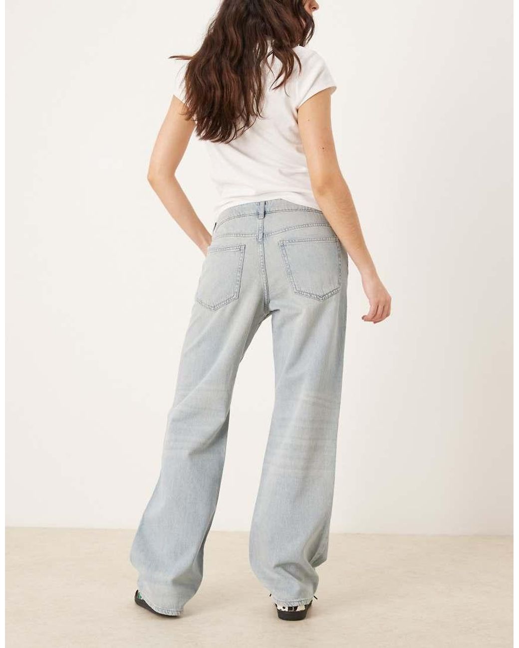 Vila White Palma Low Waist Wide Leg Jeans