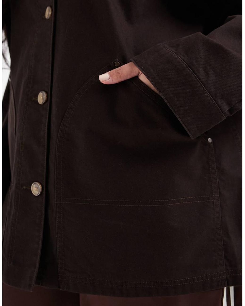 ASOS Black Asos Design Curve Oversized Cotton Harrington Jacket