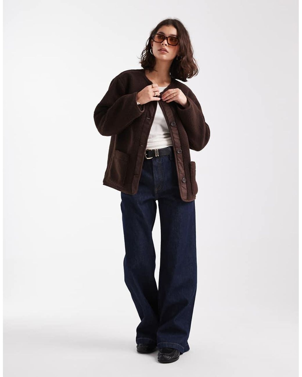 New Look Black Borg Button Through Jacket