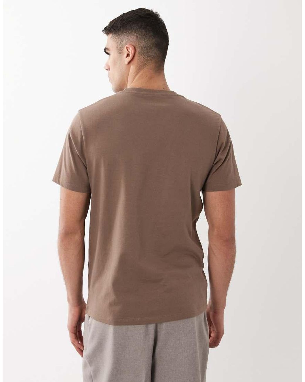 ASOS Brown Essentials Regular Fit T-shirt for men