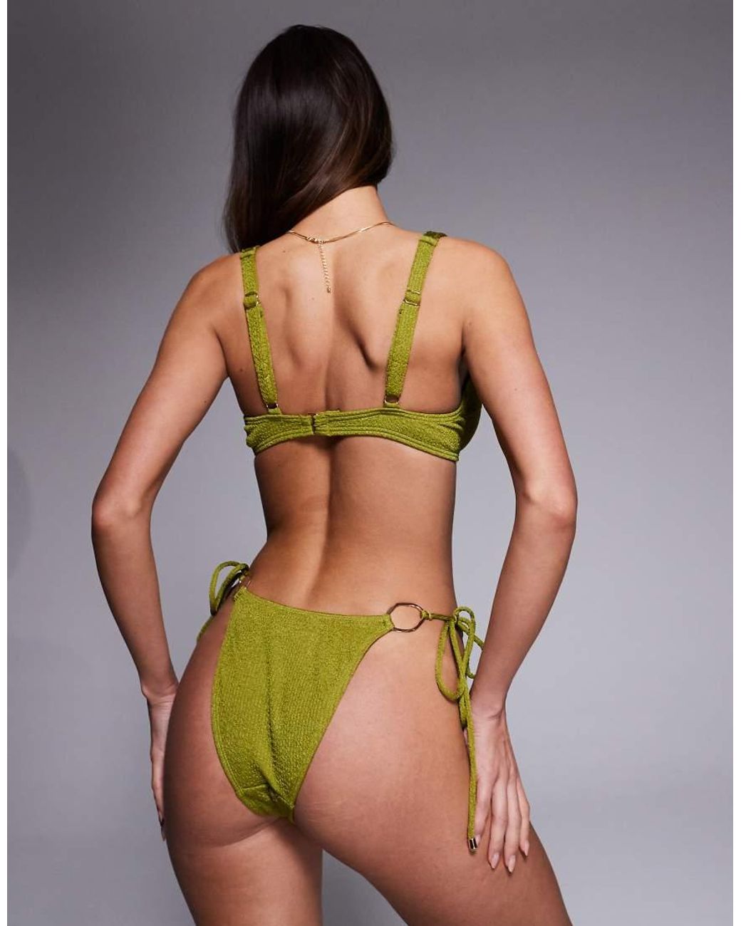 South Beach Green Tieside Bikini Bottom