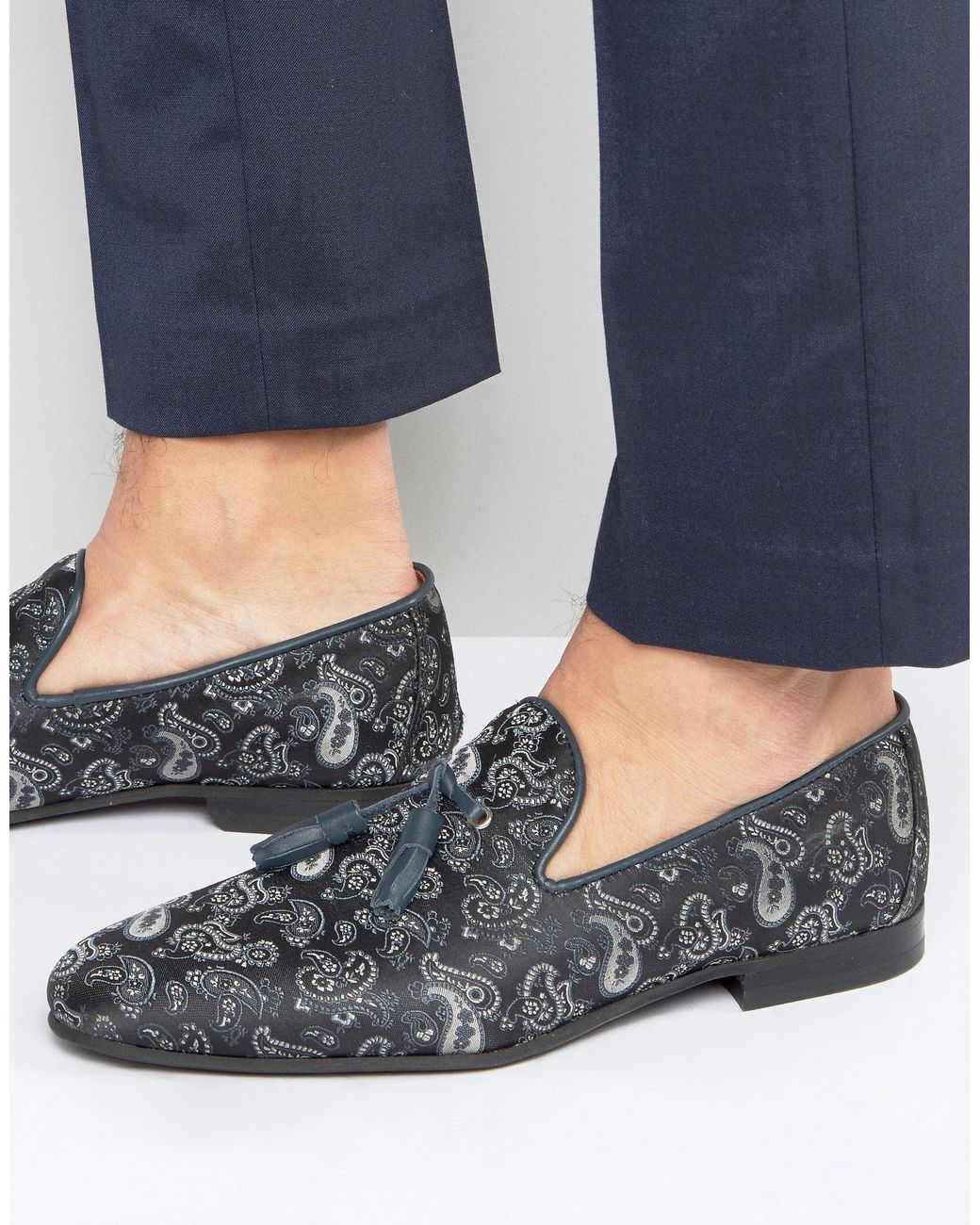 Walk London Chelsea Paisley Loafers in Blue for Men Lyst