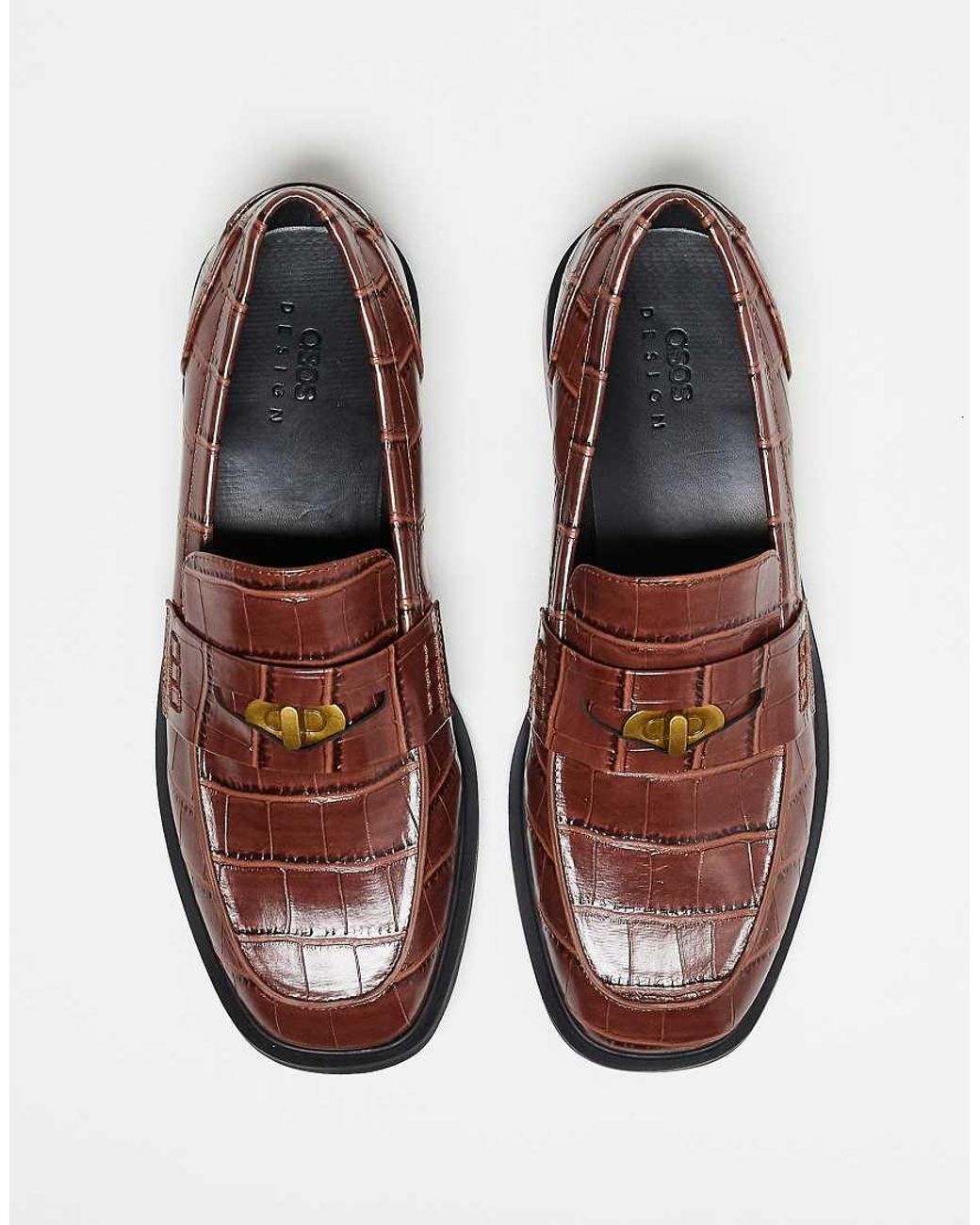 ASOS Brown Penny Loafers for men