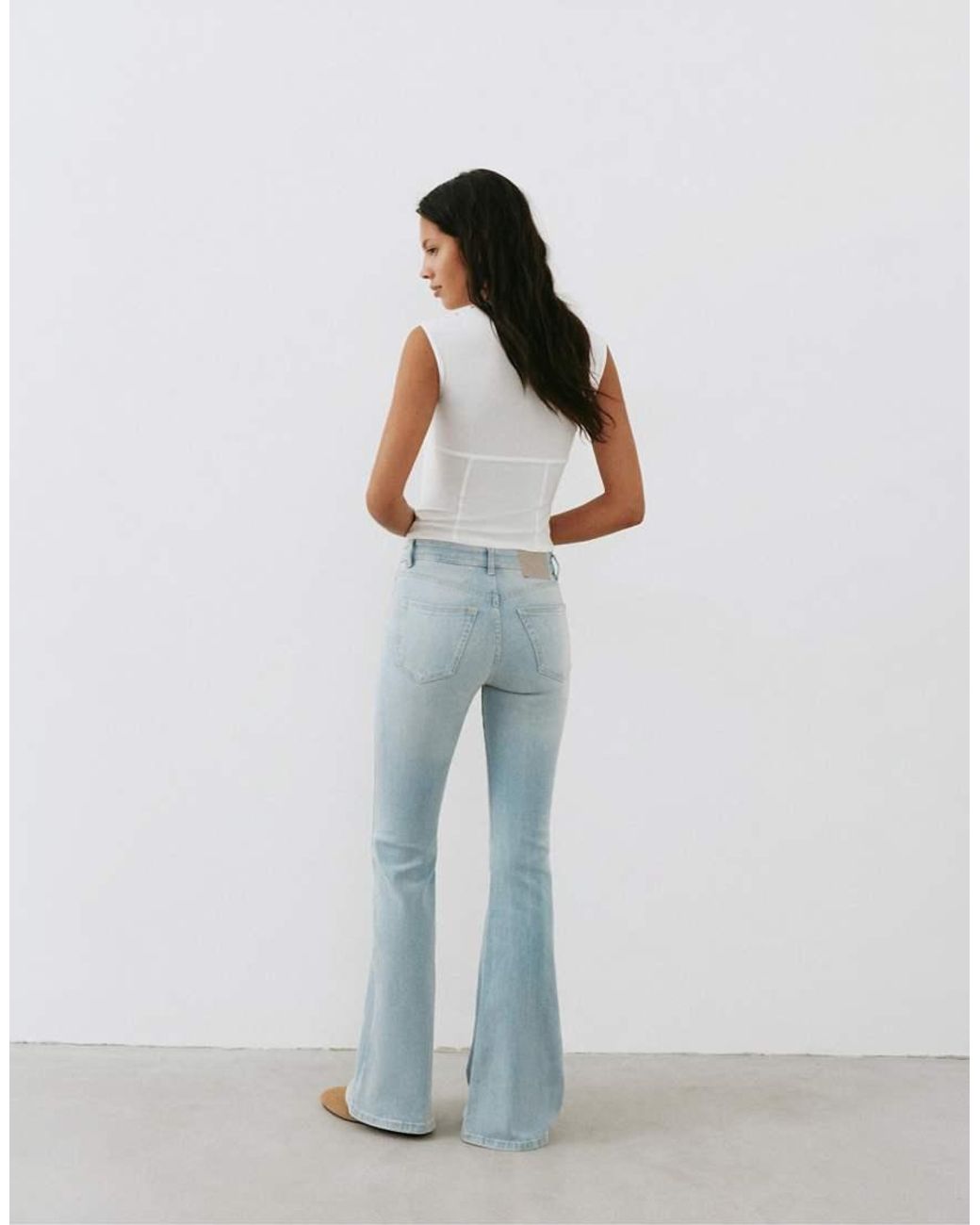 Pull&Bear Blue Skinny Flared Jeans