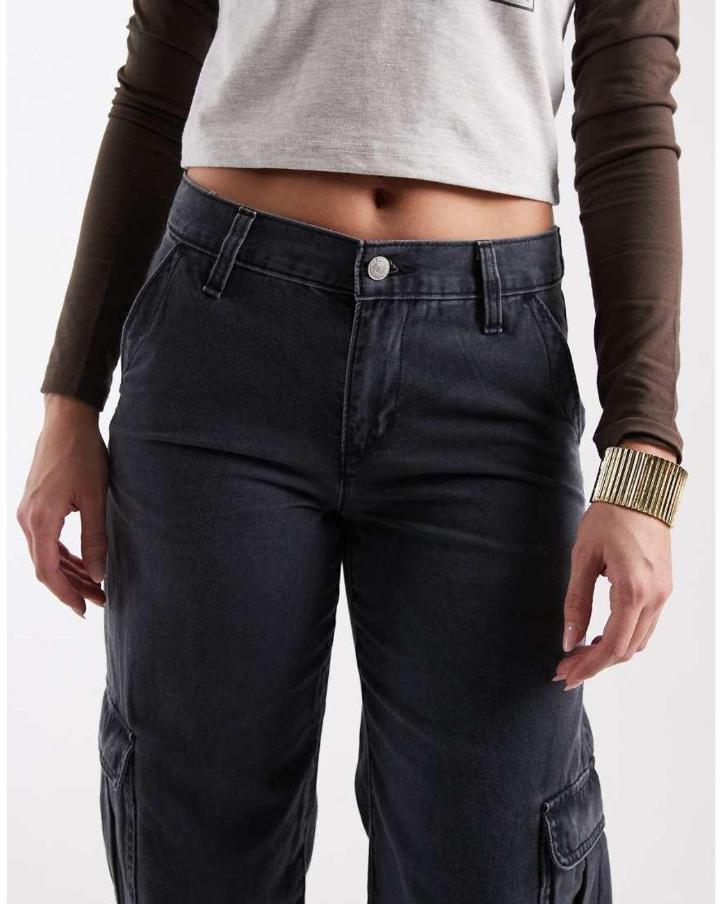 Levi's Blue Superlow Loose Cargo Trousers