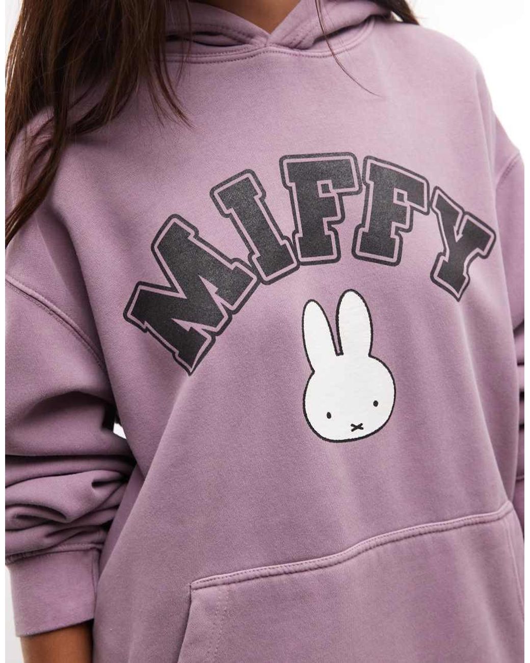 Daisy Street Purple X Miffy Oversized Hoodie With Miffy Graphic