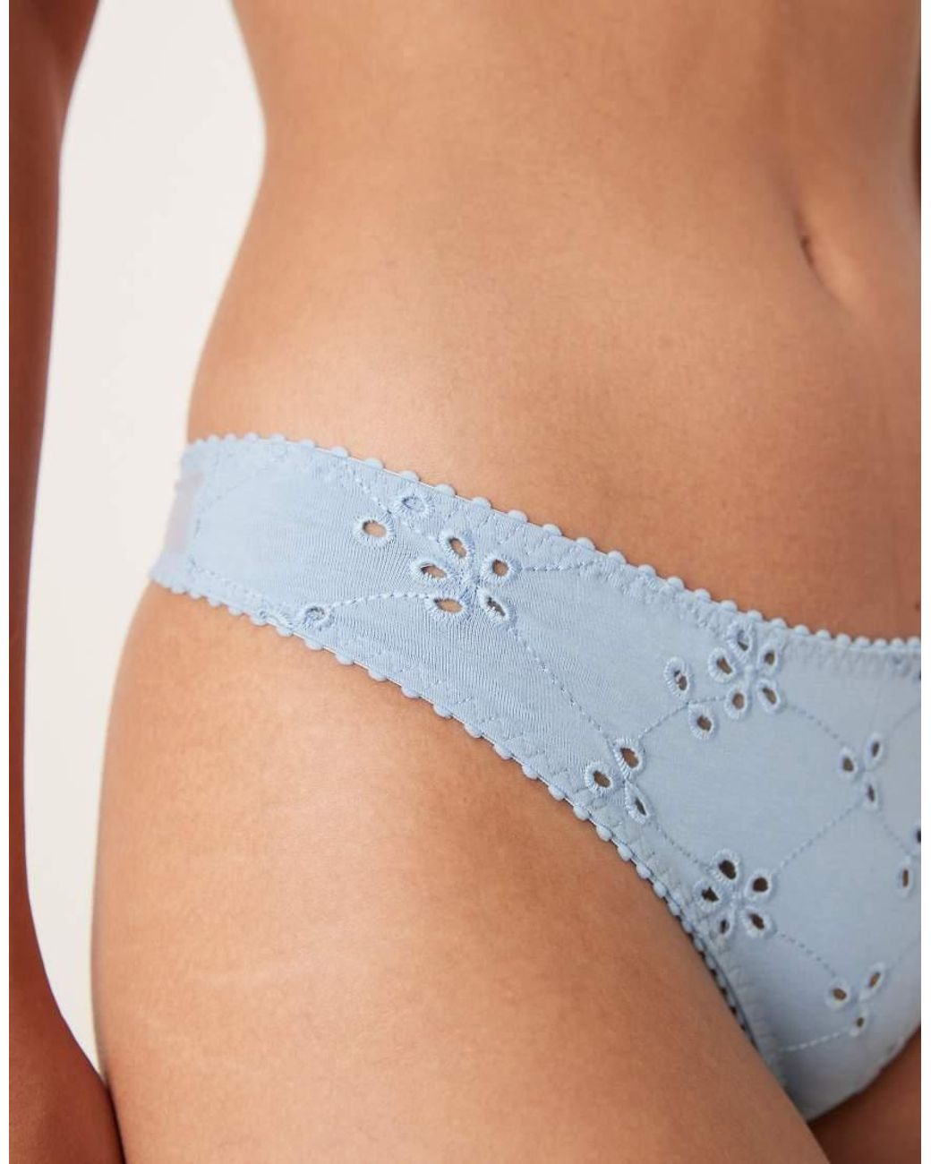 Free People Blue Broderie Pants