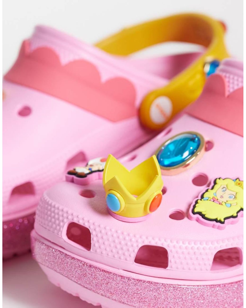 CROCSTM Pink Princess Peach Classic Platform Clogs