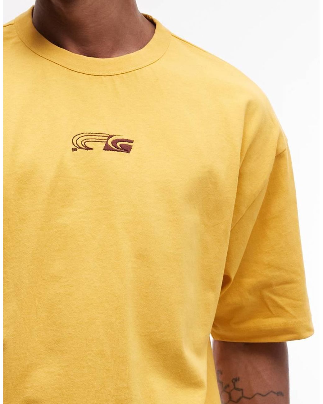 ASOS Orange Boxy Oversized T-shirt With Street Graphic for men